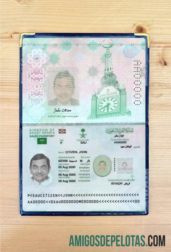 Passaporte da Arábia Saudita 2022 Presente Photolook exemplo real